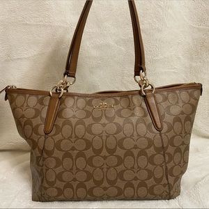 COACH logo print tote
